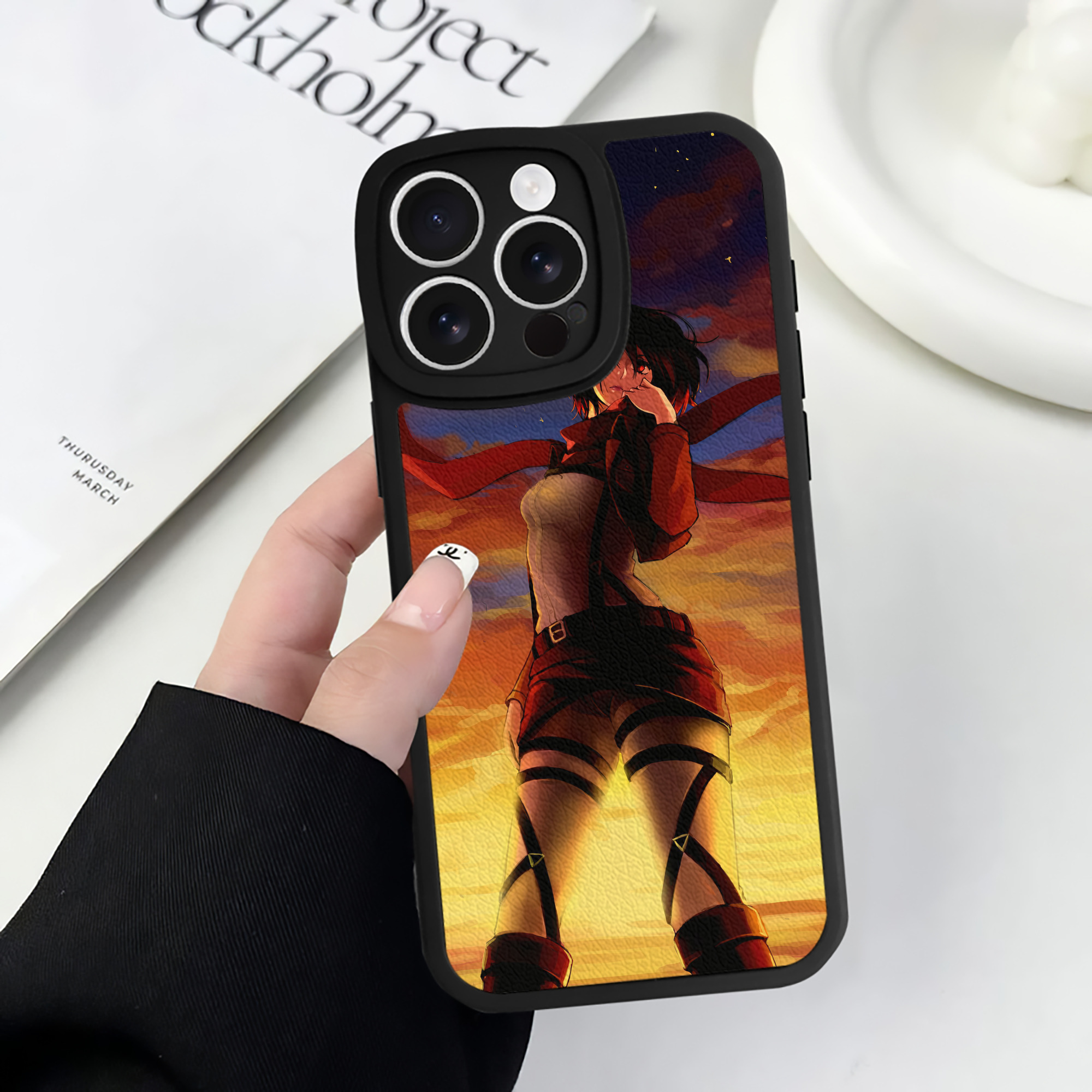 （画像用） 進撃の巨人 Attack on Titan 【iPhone 16シリーズ対応】シリコンスマホケース（レザー調） 材質：シリコン
